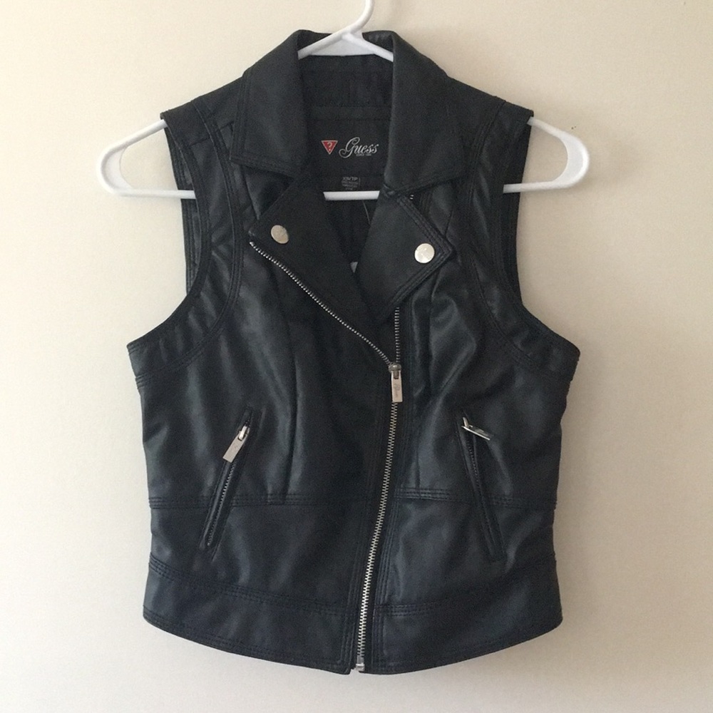 Guess Black Faux-Leather Vest - Picture 2 of 4
